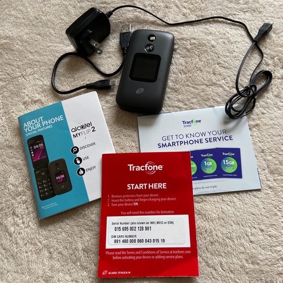 New TracFone Alcatel My Flip 2 - Black  Flip Phone - Picture 5 of 7
